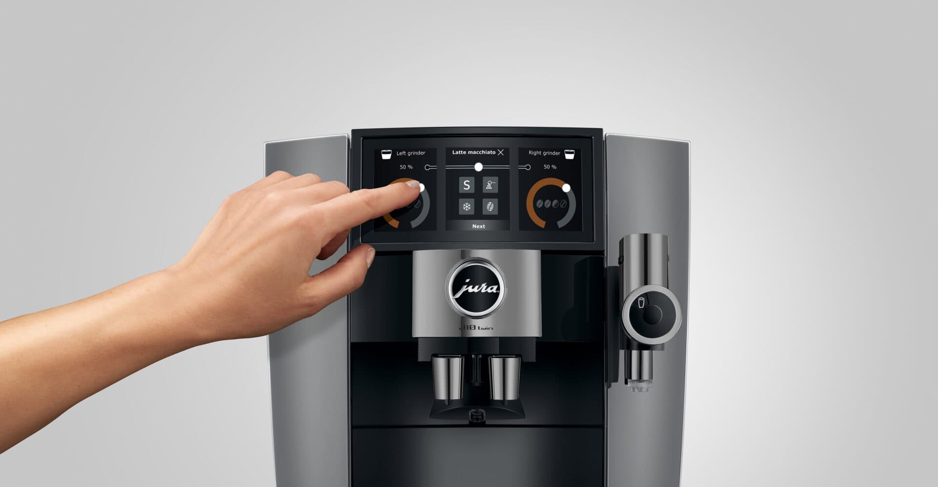 Modern koffiezetapparaat met digitale bedieningsinterface voor professionele espresso en koffie.