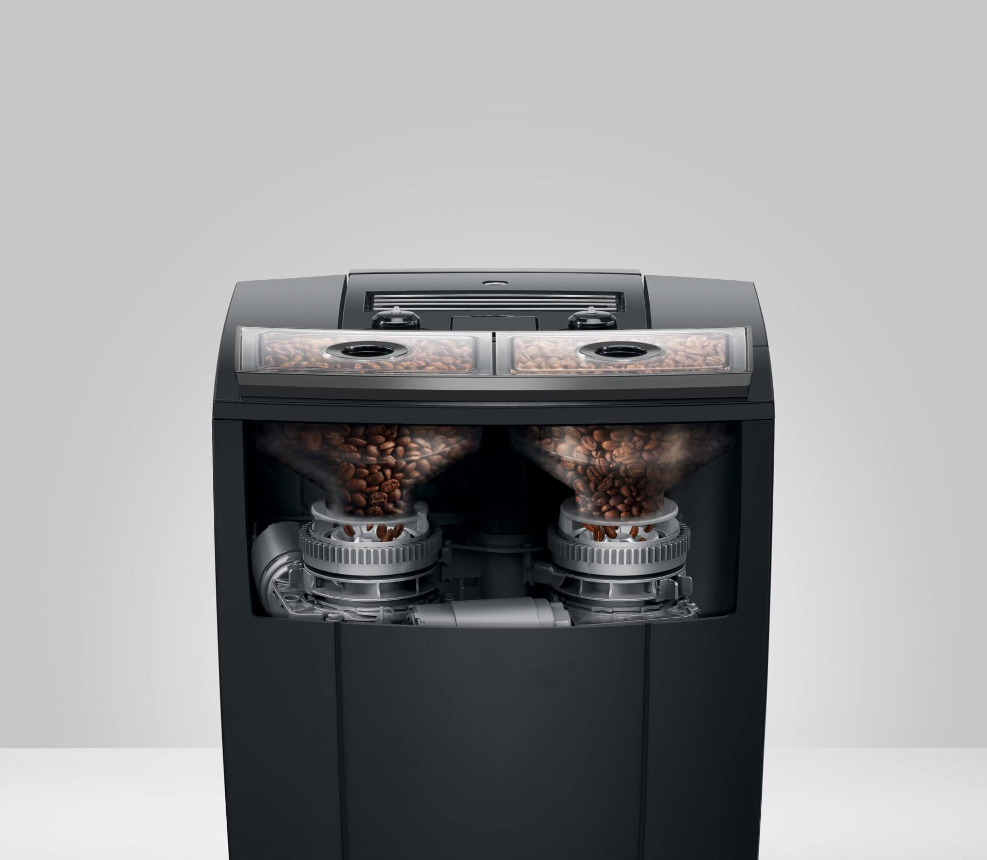 Koffiezetapparaat met gemalen koffie en dubbele bonenreservoir, modern design, ideaal voor koffie-experts en horeca, hoogwaardige koffiemachine voor zakelijke en thuisgebruik.