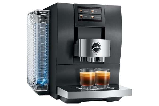 Volautomatische Jura espressomachine voor professionele koffiecreaties, perfect voor horeca en kantoren.