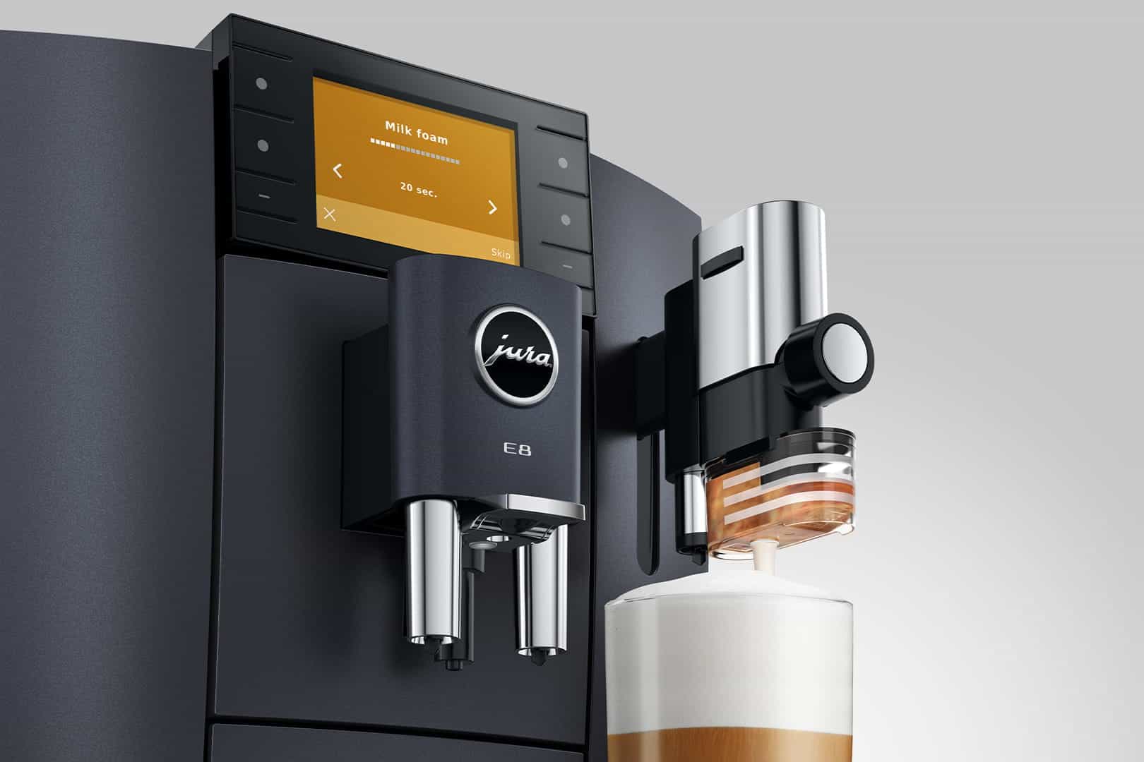 Melkopschuimsysteem van Jura koffiezetapparaat, perfect voor het bereiden van verse melk schuim voor koffiespecialiteiten.