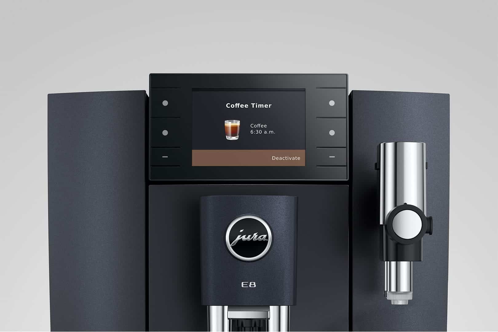 Moderne koffiemachine met digitaal bedieningspaneel voor het bereiden van perfect koffie bij De Heeren van 17.