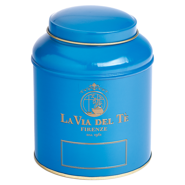 La Via del Tè theeblik blauw, metalen bewaarbus voor losse thee, De Heeren van 17