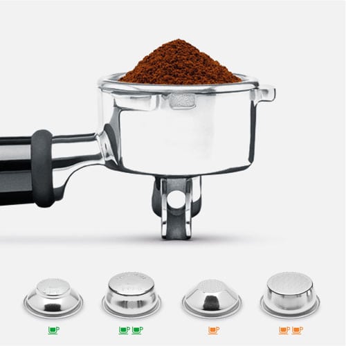 Roestvrijstalen portafilter van 54 mm met filterbakjes, Sage Barista Express Impress