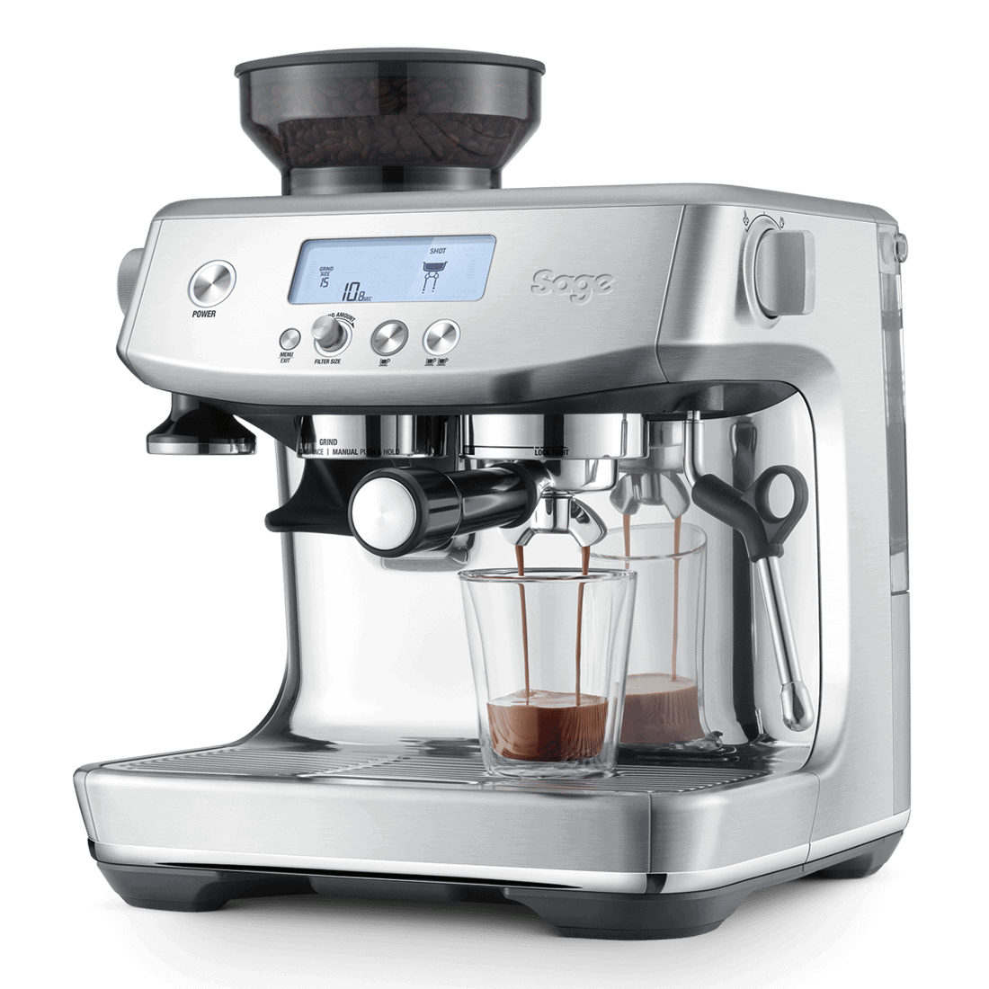 Sage Barista Pro, espressomachine met geïntegreerde molen en LCD