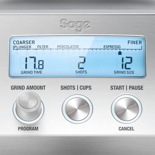 Bedieningspaneel met maalstanden, Sage Smart Grinder Pro