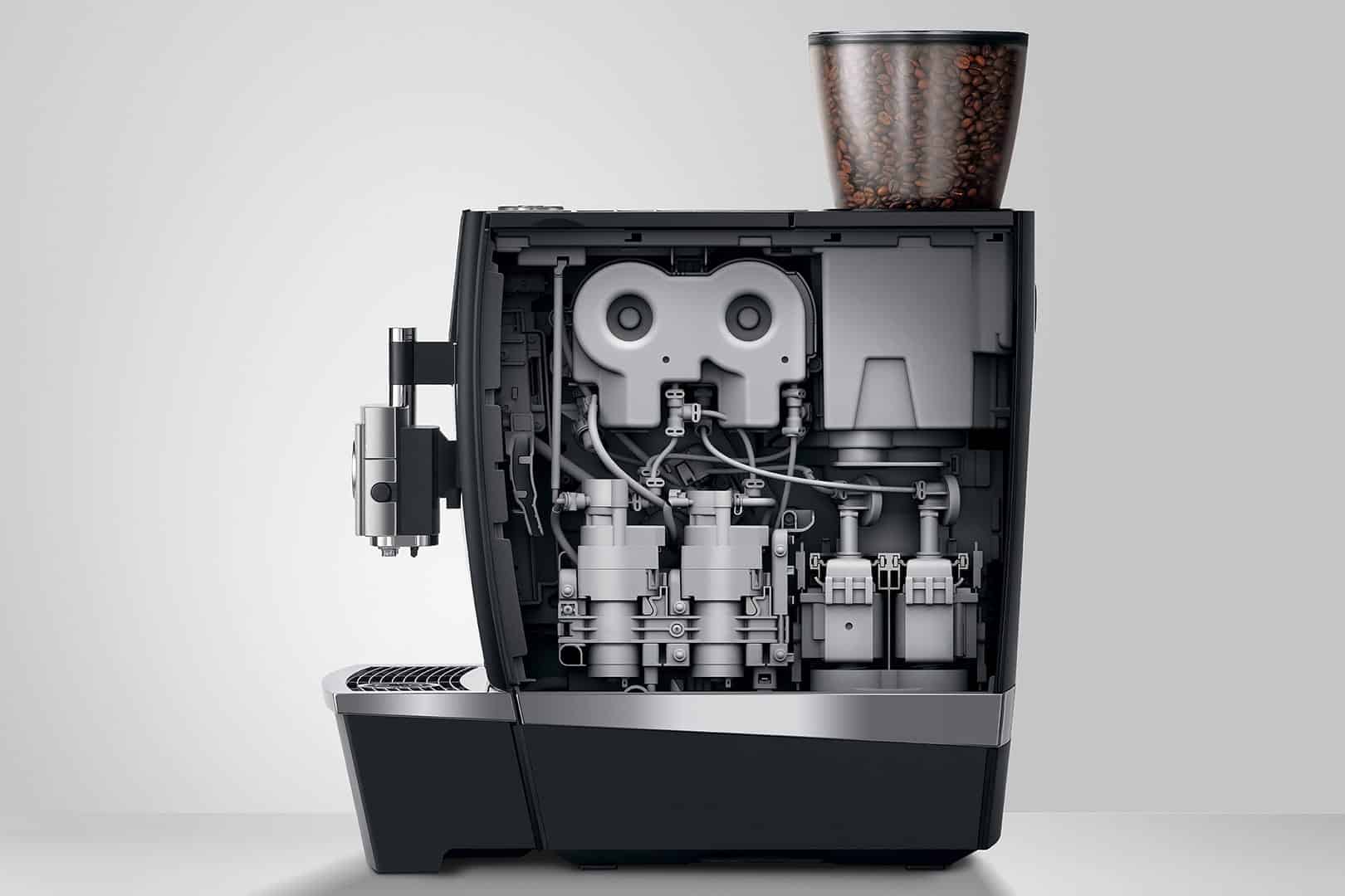 GIGA X8c Aluminium Black horecavolautomaat met vaste waterleiding