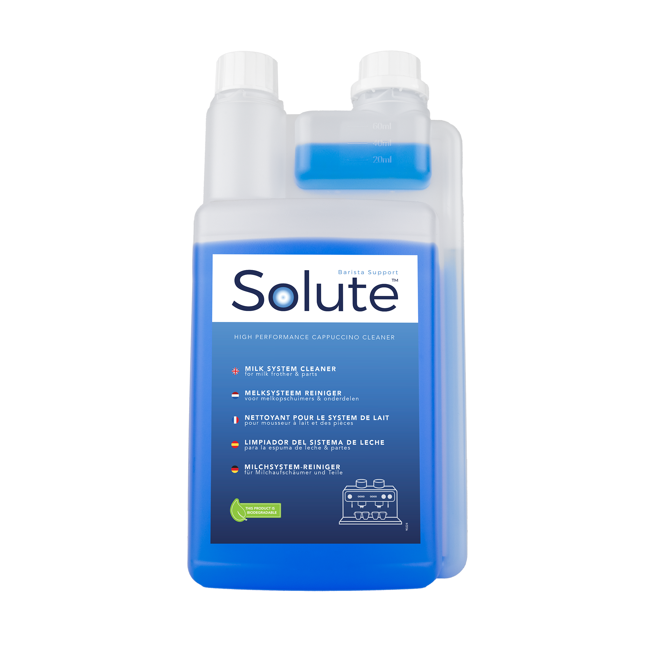 Solute melksysteemreiniger 1000 ml voor het reinigen van het melksysteem