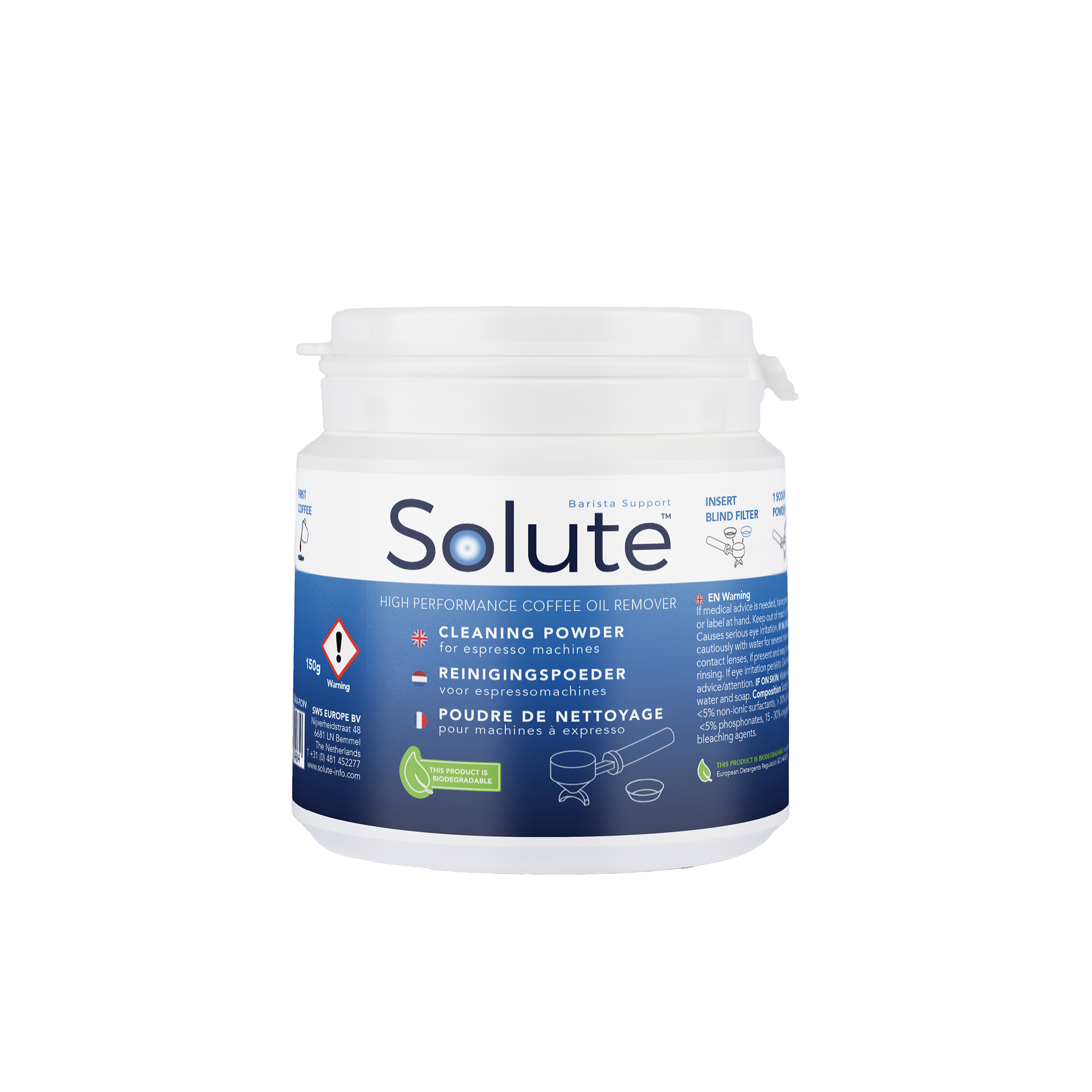 Solute reinigingspoeder 150 gram voor espressomachines