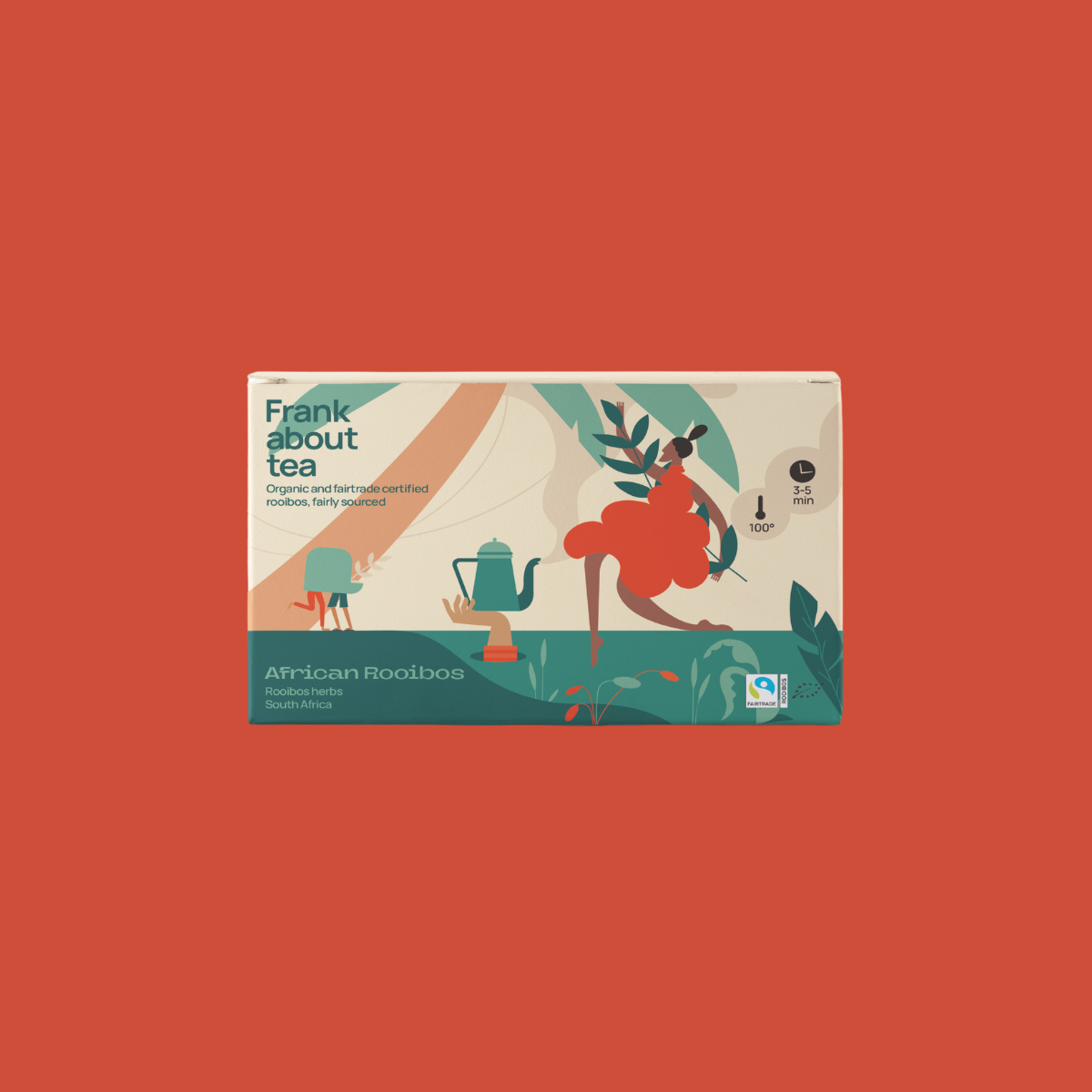 African Rooibos theezakjes van Frank About Tea, verpakking met 20 zakjes, De Heeren van 17
