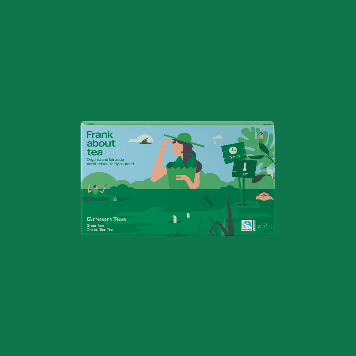Green Tea theezakjes van Frank About Tea, verpakking met 20 zakjes, De Heeren van 17