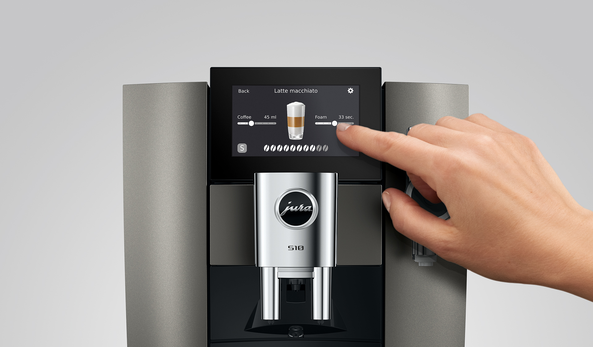 S10 Dark Inox touchscreen bediening