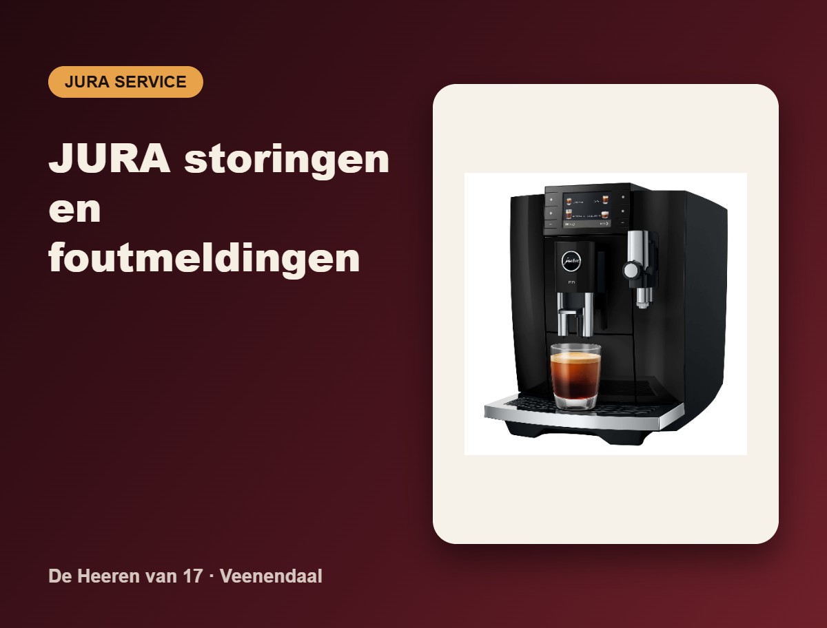 JURA storingen en foutmeldingen Veenendaal