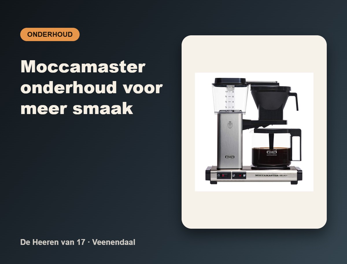 Moccamaster onderhoud voor meer smaak